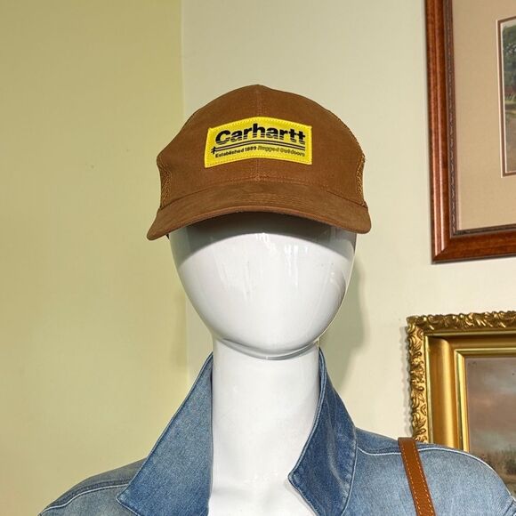 Carhartt Unisex Twill Mesh Logo Trucker Baseball Cap - Picture 1 of 6